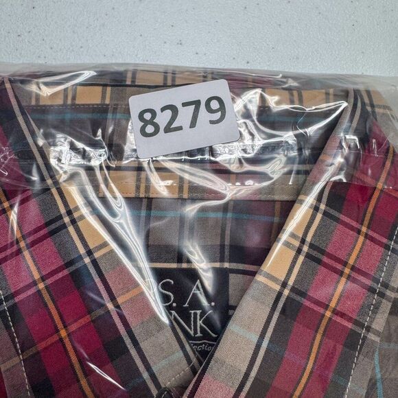 Jos A Bank Shirt Men Medium Red Plaid Traveler Business Casual Preppy‎ Outdoor. - Picture 12 of 12